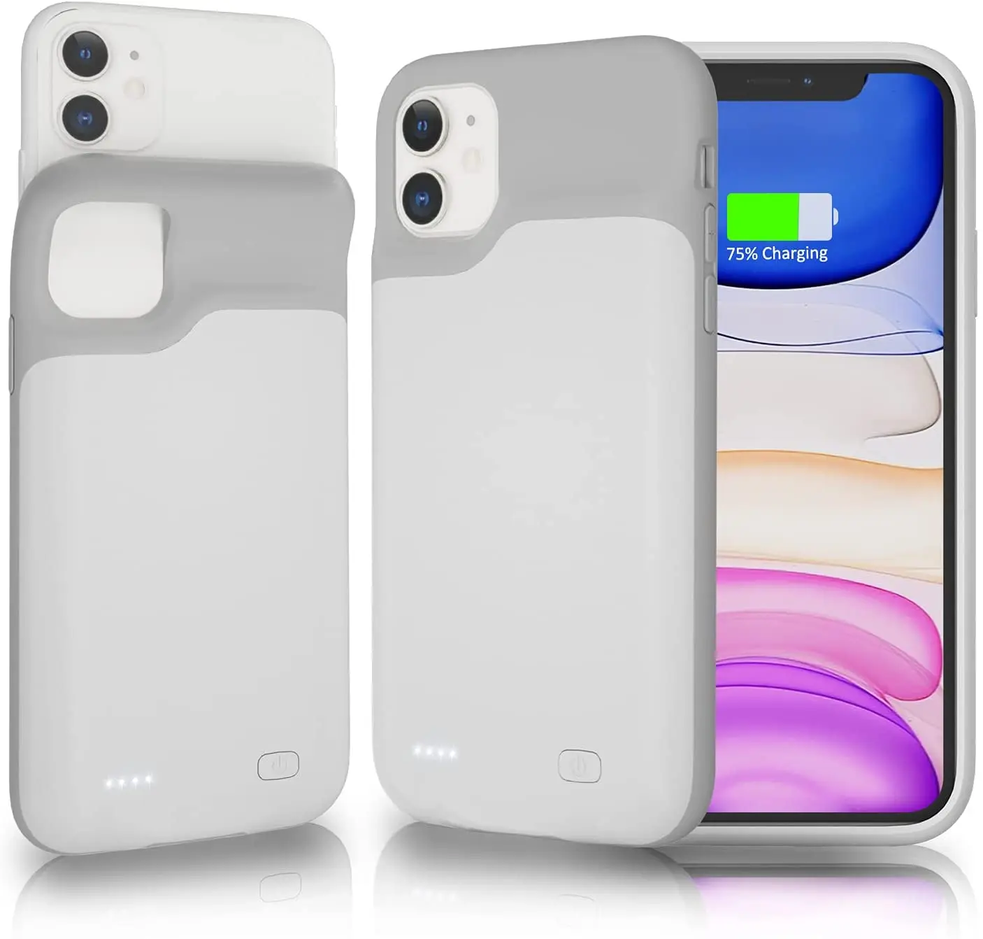 

Gladgogo Smart iPhone 11 Battery Case, 6000mAh Portable Protective Charger Case Rechargeable Charging Case Extended Battery