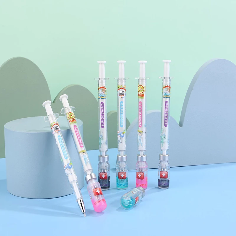 

Simulation Eliminates New Creative Gel Pen Needle Syringe Design Black Ink Cartoon Signature Pen