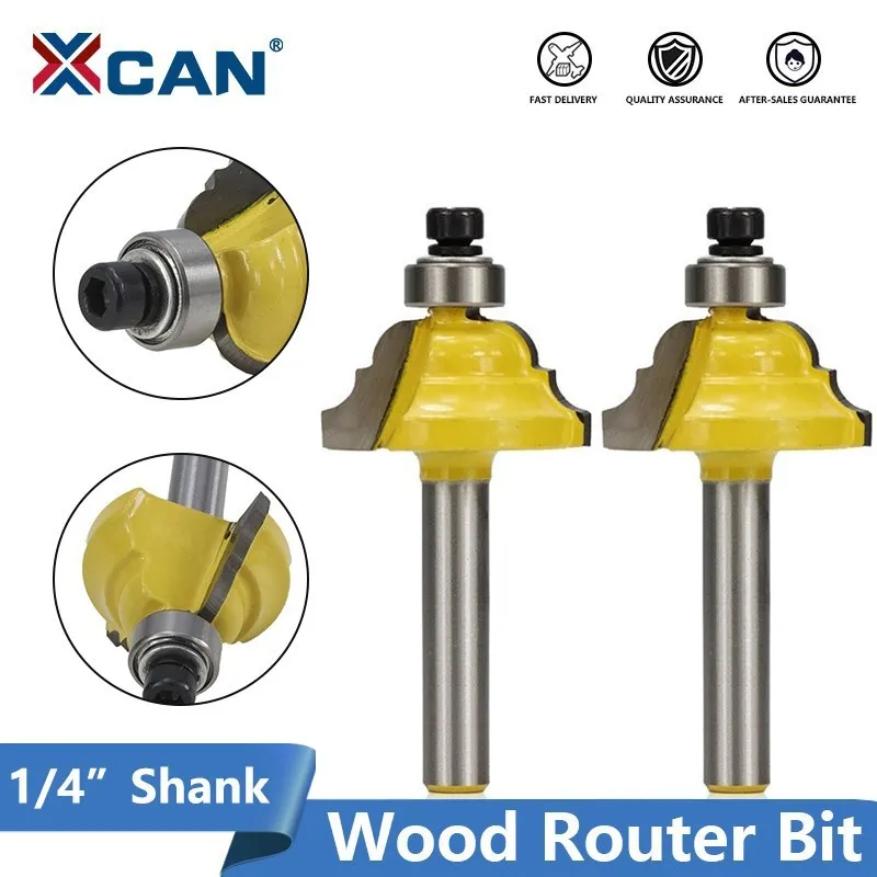 XCAN 1/4 Shank Wood Router Bit with Bearing 1 inch Line Knife 6.35mm Diameter Wood Milling Cutter Woodworking Tool