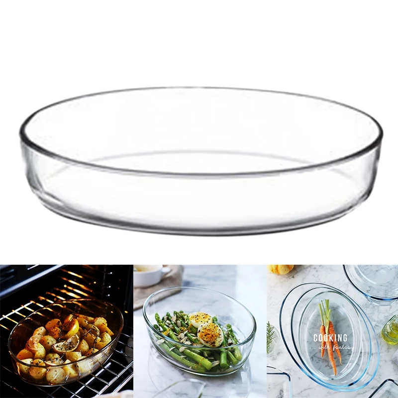 

Explosion-Proof Tempered Glass Basin Barbecue Cheese Baking Oven Microwave Oven Oval Baking Tray