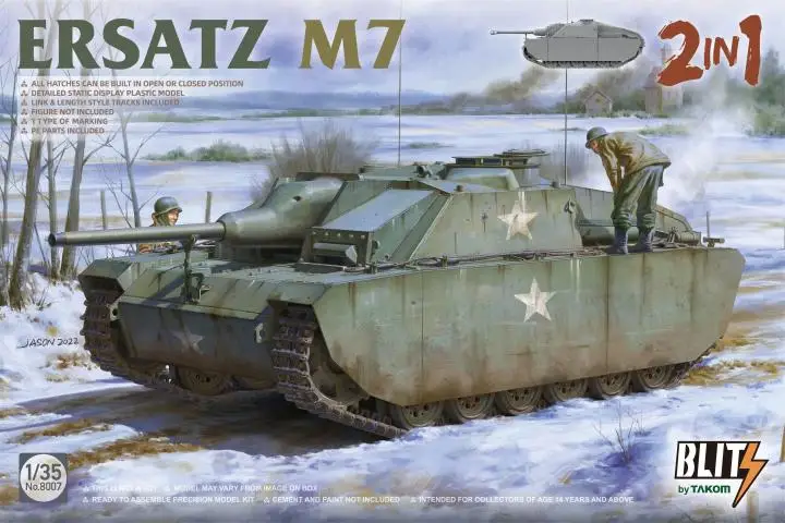 

1/35 Infiltration War Camouflage Vehicle ERSATZ M7 2in1 8007 Assembled Tank Model