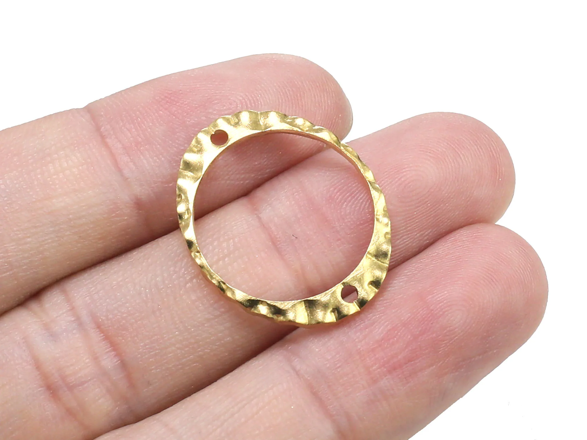 

30pcs Brass charms 24x19.5mm Wavy Raw brass oval earring findings 2 holes R655