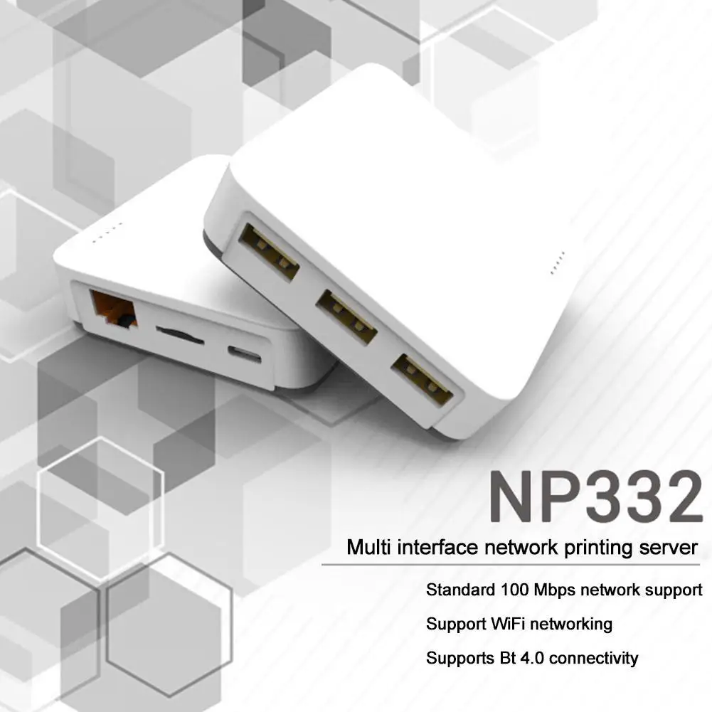 

3 USB Ports Multi-interface Network Print Server For Multiple USB Printers Adapter For Windows IOS Android Systems