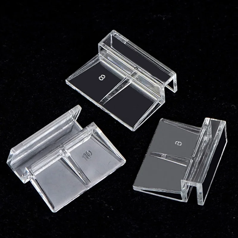 

4Pcs Aquarium Glass Cover Holder Acrylic Fish Tank Lid Clips Support Bracket For Rimless Aquarium Fish Tank 6/8/10/12mm
