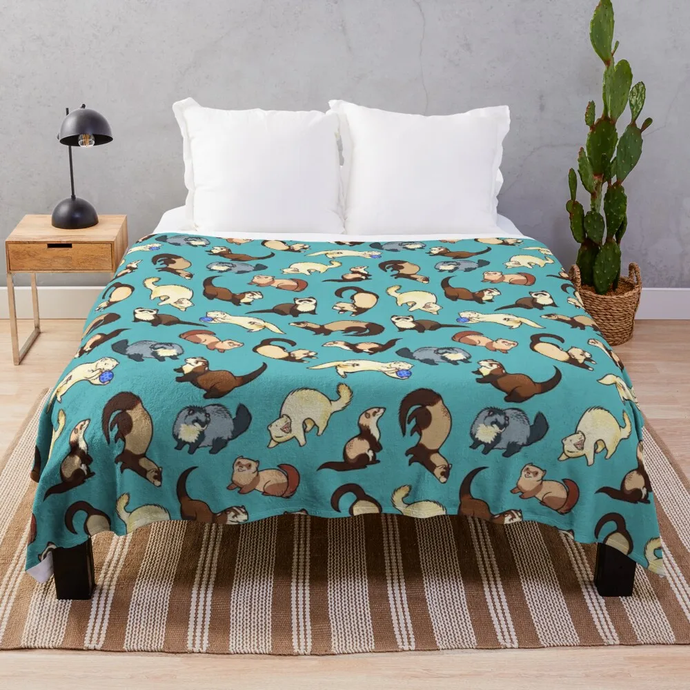 

cat snakes in blue Throw Blanket Custom Blankets