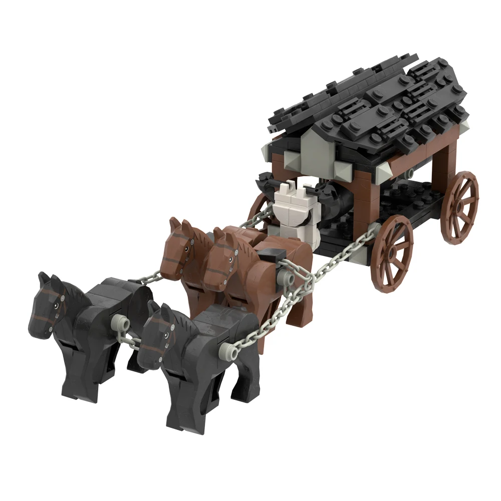 Строительные блоки для сборки мелких частиц средневековая каретка модель