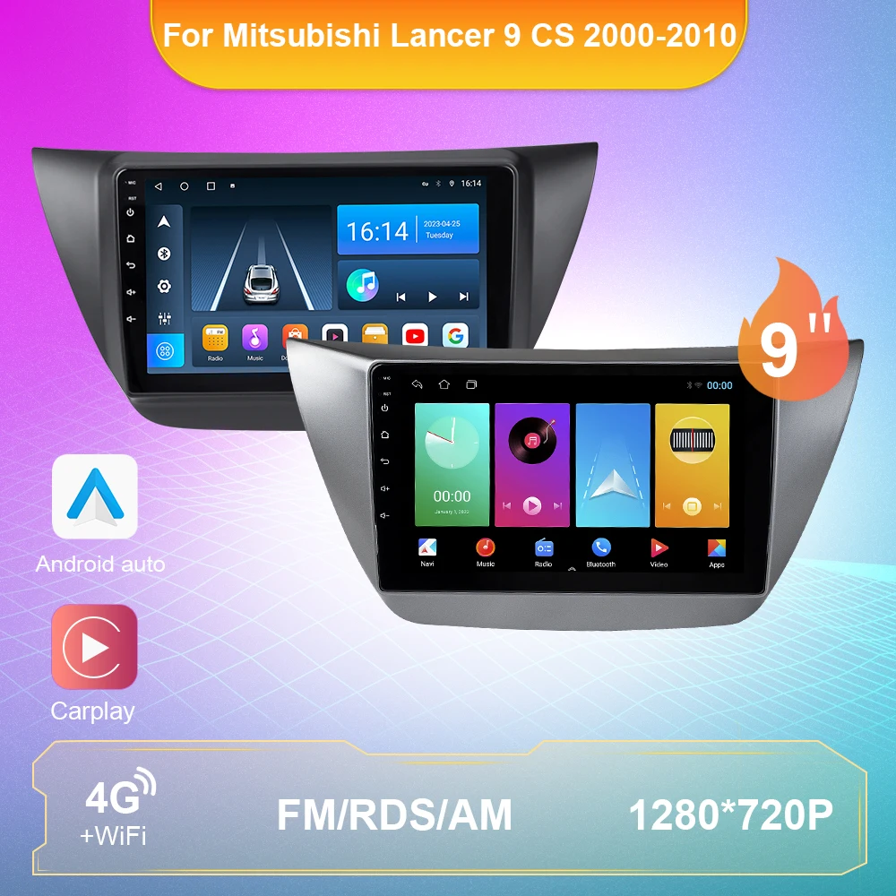 Автомагнитола на Android 10 мультимедийный видеоплеер для Mitsubishi Lancer 9 CS 2000-2010 2Din GPS Carplay
