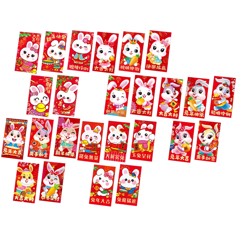 

Year Red Envelopes Money New Envelope Rabbit Packet Lucky Packets Pocket Chinese Hong Bao Festival Cash Spring Gift Wedding