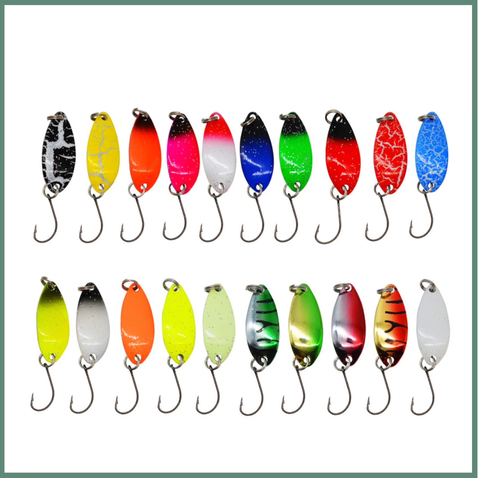 

20 Colors 3g Metal Fishing Lure Spoon Bait Spinner Bait Lure Japan Pesca Trout Pike Fishing Wobbler Bait Accessories Sequins