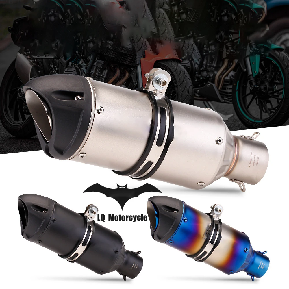 

51MM Modified Motorcycle ATV Carbon Fiber Exhaust Muffler For YZF R6 R15 R3 MT07 Zx6r Z800 Z900 Z1000 Mt09 Fz09 Ninja400 Z400