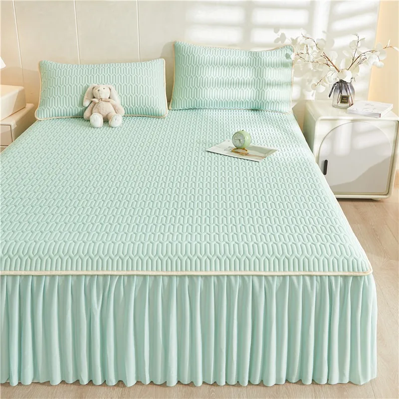 Летние Натяжные простыни юбки дышащий латексный крутой коврик матовые защитные