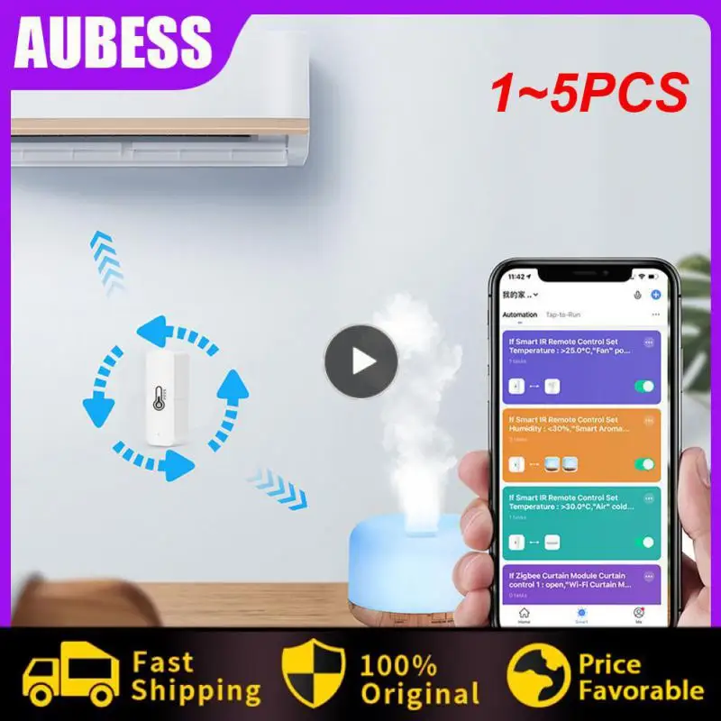

1~5PCS Tuya Smart Wifi Temperature And Humidity Sensor Indoor Hygrometer Controller Monitoring For Alexa Google Home