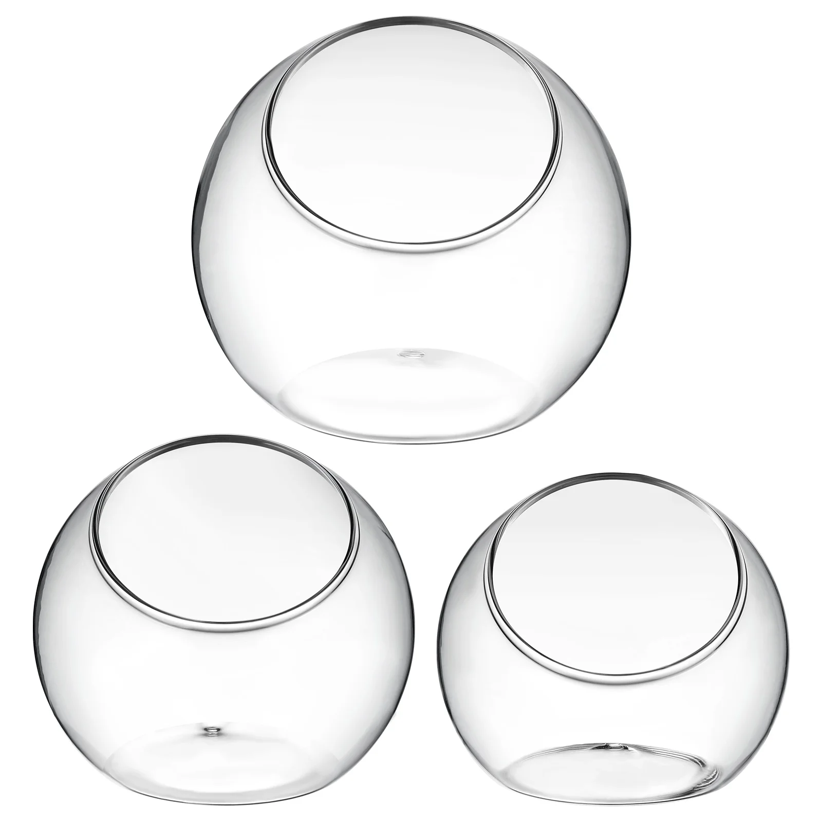 

3 Pcs Glass Terrarium Containers Bowl Vases Succulent Planter Clear Desktop Glass Planters Decorations