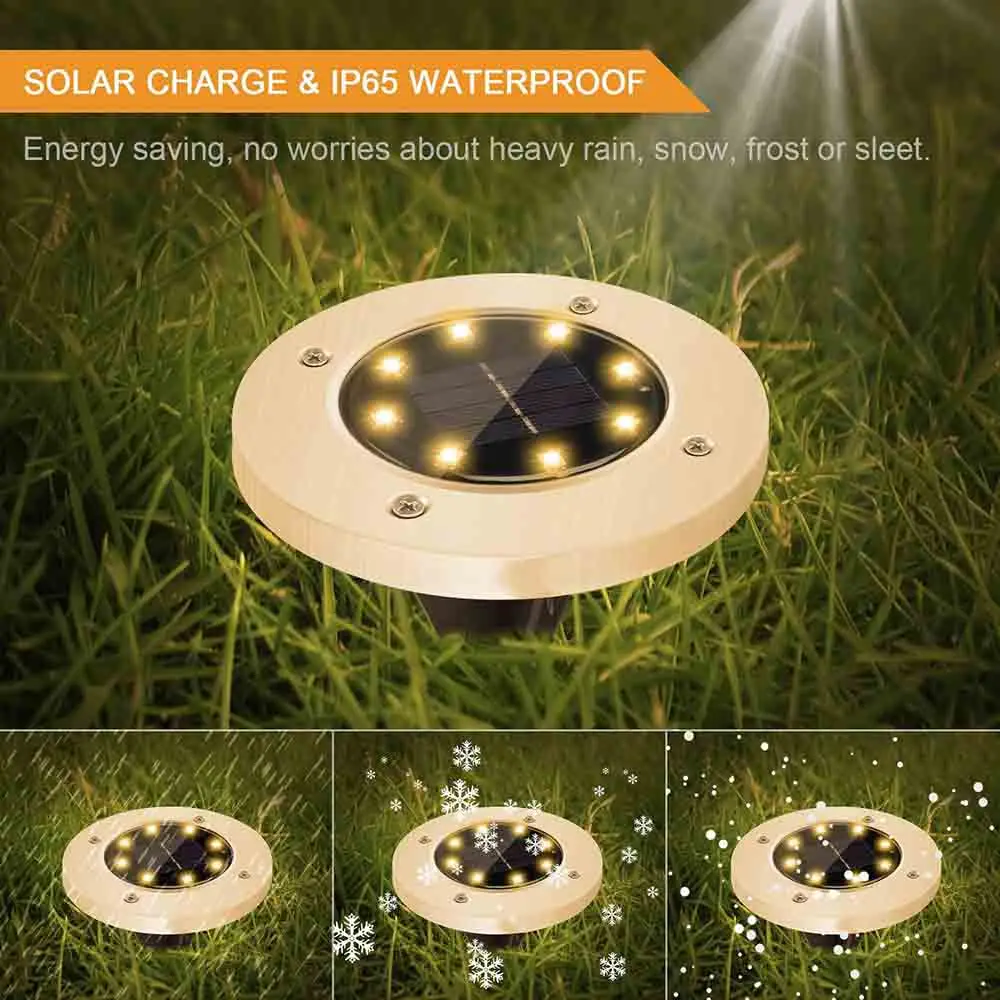 

Powered Ground Light 1pcs Warm White 2V/100mA 4.72 Inches ABS Area Buried