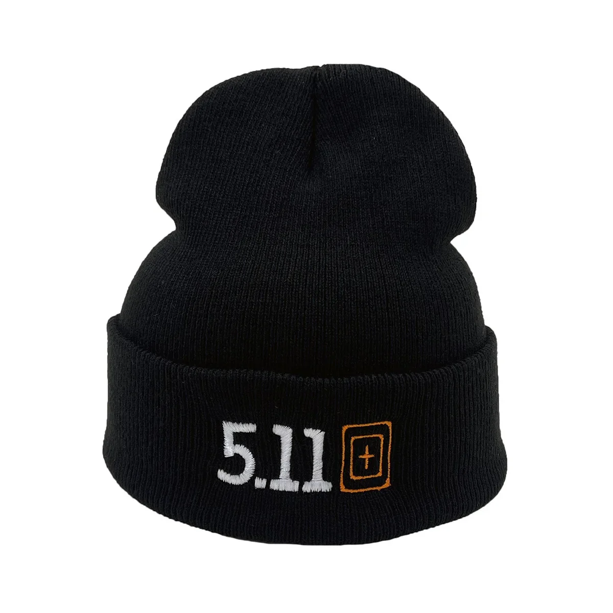 Green511 Теплая вязаная шапка с вышивкой черная кепка унисекс универсальная