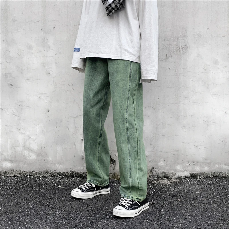 

Tide Brand Loose Straight Wide-leg Pants Ins Retro Dad Trousers Pendant Wide-leg Jeans Men and Women Streetwear Women