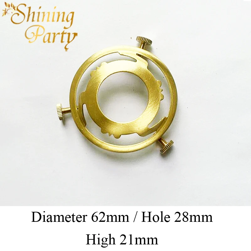 Классический зажим Dia62 мм из чистой латуни/меди для абажура с 3 латунными винтами