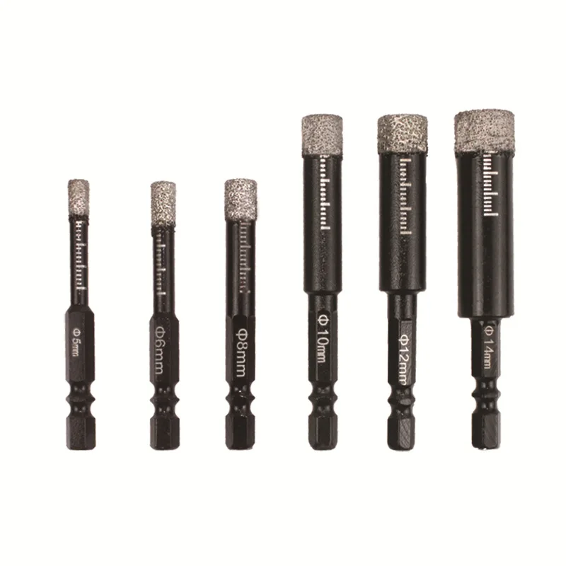 

5/6/8/10/12/14/16mm Hex Handle Vacuum Brazed Diamond Dry Drill Bits Hole Saw Cutter for Granite Marble Ceramic Tile Glass