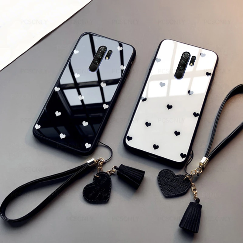 

Стеклянная задняя крышка для телефона Redmi 9 Prime 9C 9T 9A 9i Fashion Love Heart