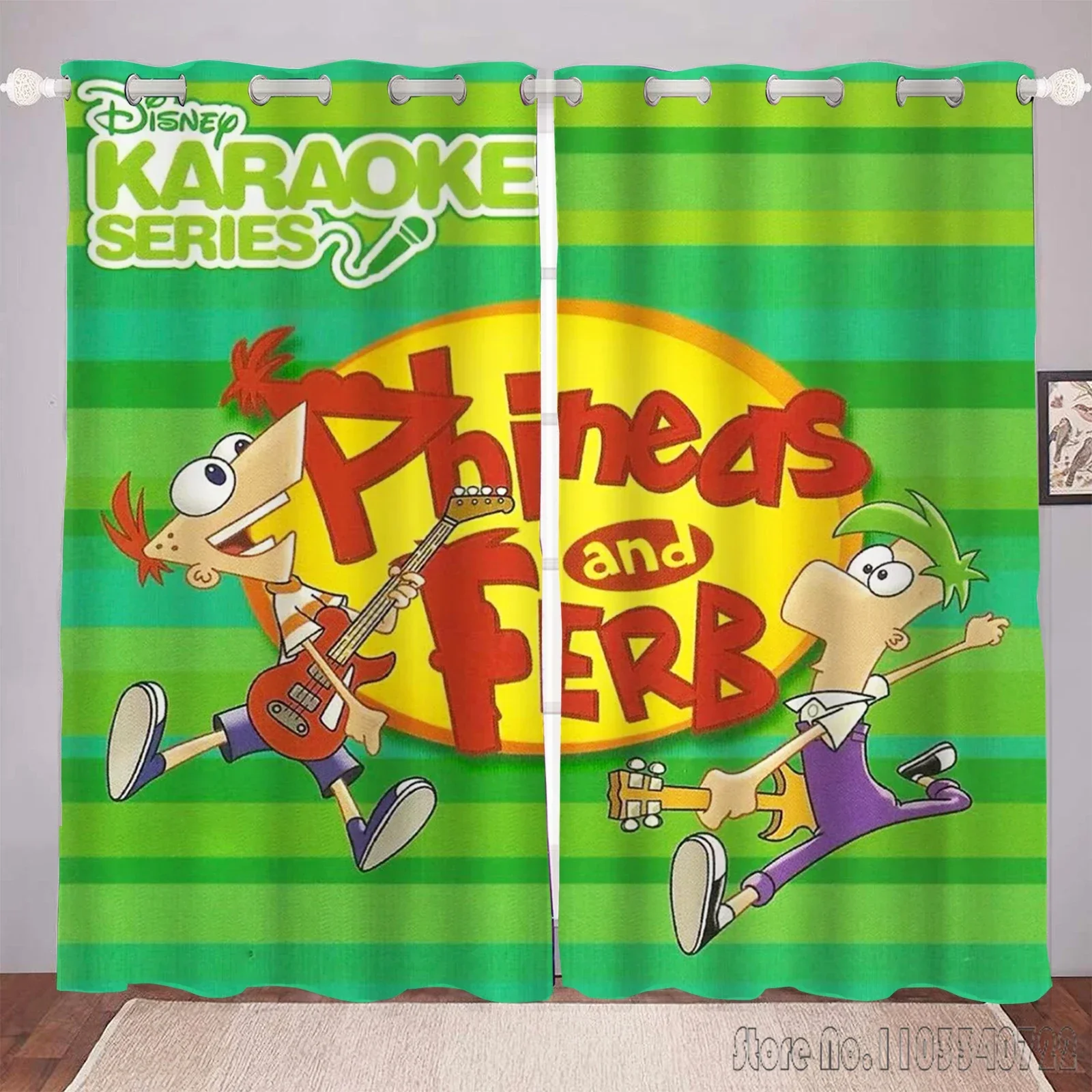 Мультяшные домашние оконные занавески Phineas и Ferb затемняющие шторы с 3D принтом