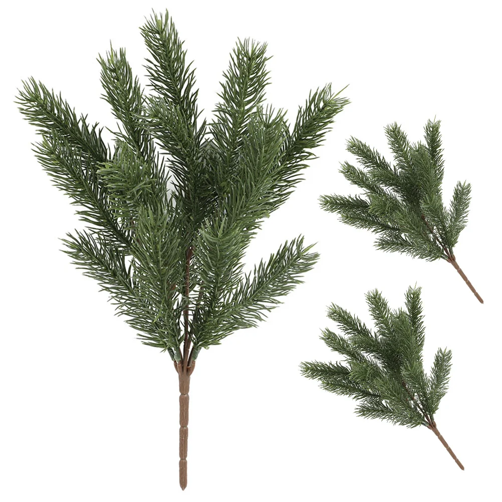 

Artificial Christmas Picks Green Pine Needles Stems Tree Filler Branches Holiday Winter Garland Greenery Flower Bushes