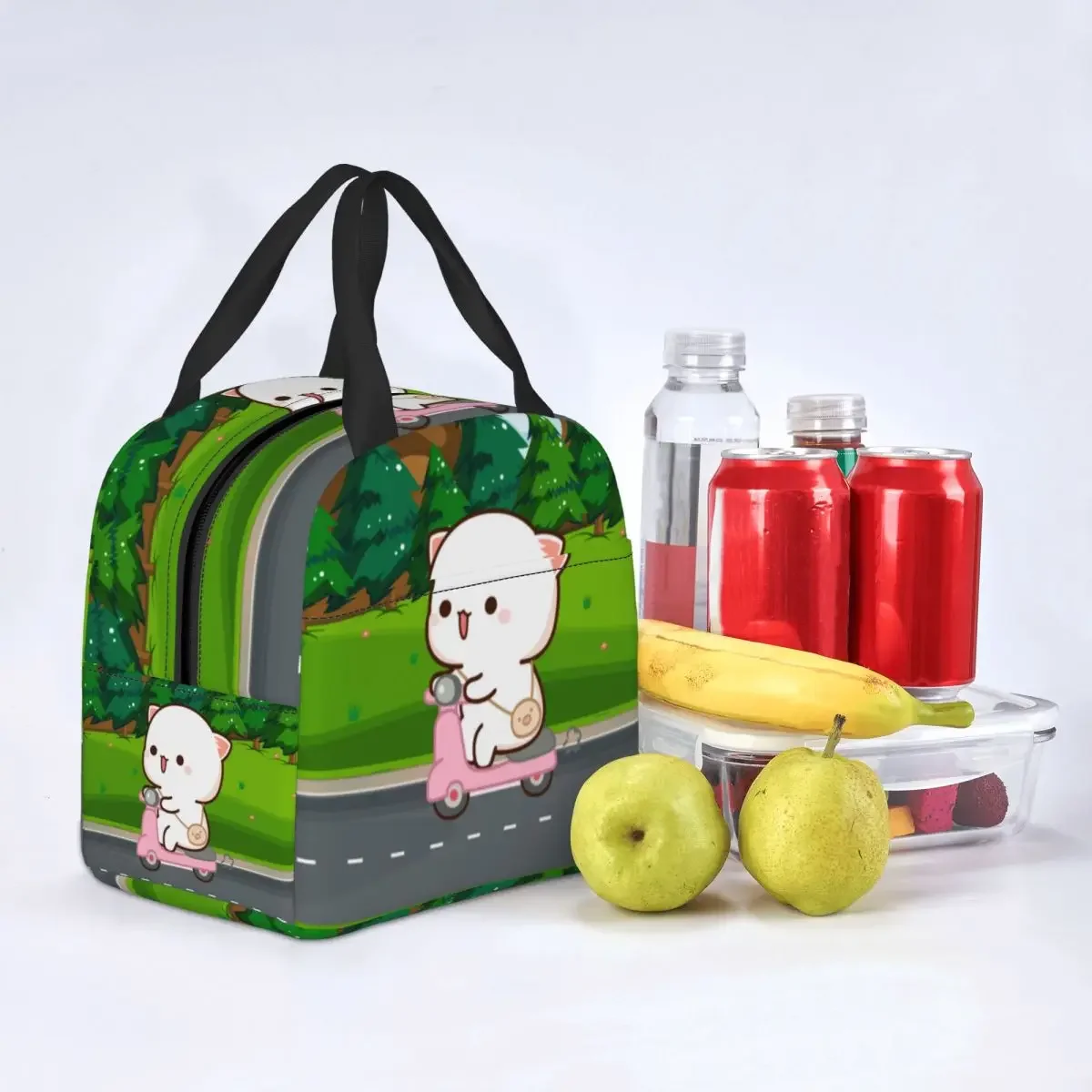 Милые персиковые Изолированные сумки для обеда с котом мочи кемпинга