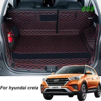 leather car trunk mats for hyundai creta ix25 2015 2016 2017 2018 2019 anti dirty protector tray cargo liner accessories styling