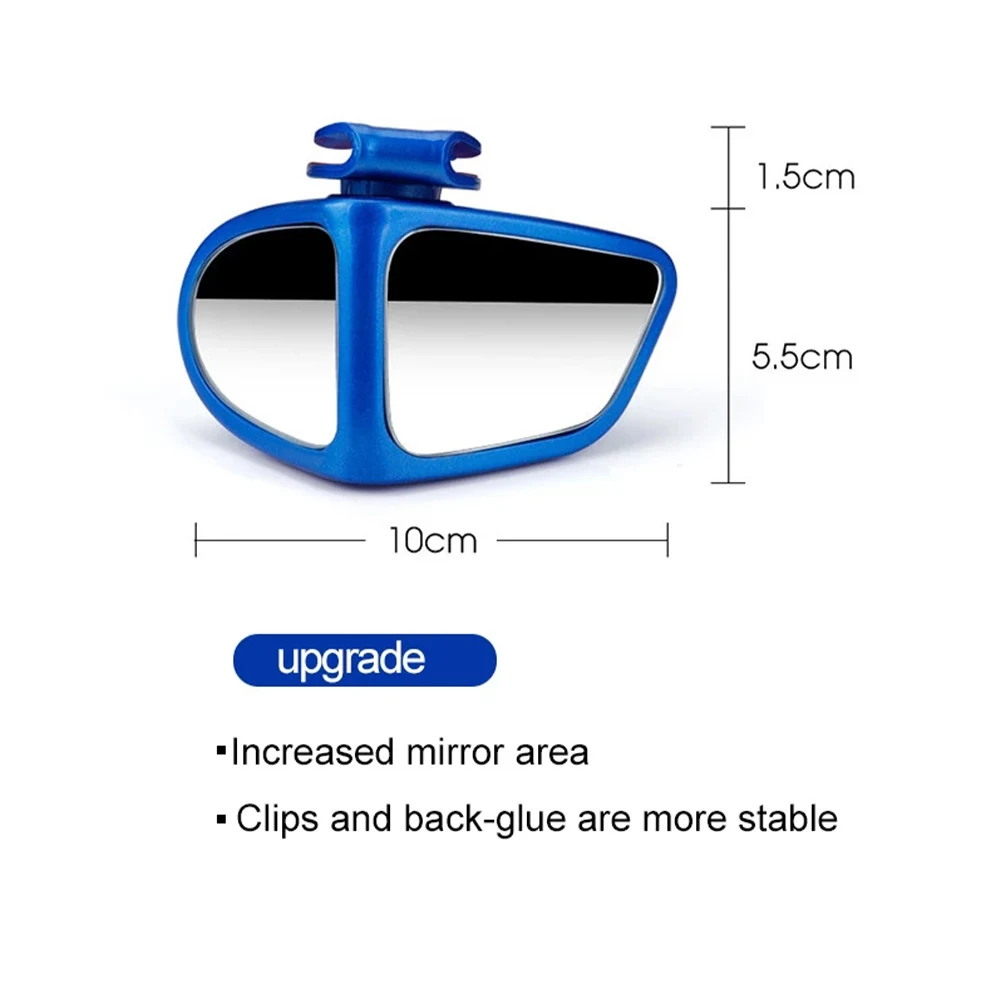 2PCS HD Blind Spot Mirror With Dual Swivel Mirrors 360 Degree Adjustable Wide Angle Front and Rear View Self Adhesive - купить по