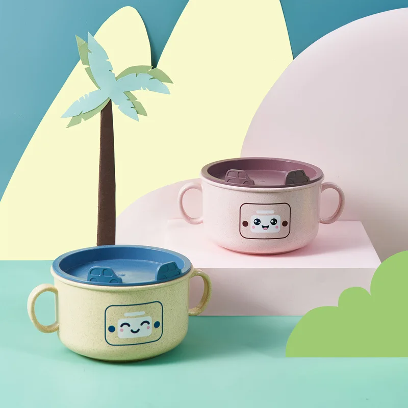 

Children's Tableware for Kids Food Plates Set Baby Dishes Dish Plate Accessories Feeding Crockery Items Dinner Wheat Straw Solid