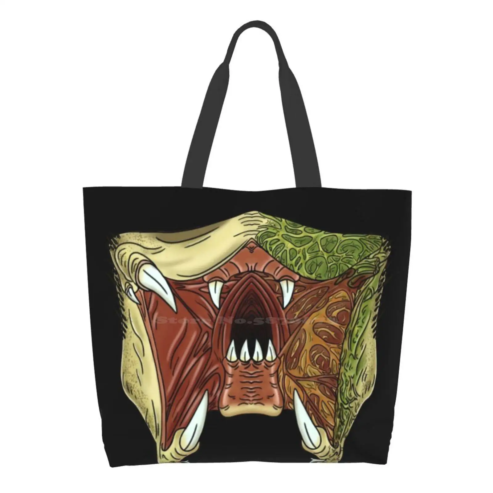 

Wolf Mask Large Size Reusable Foldable Shopping Bag Yautja Wolf