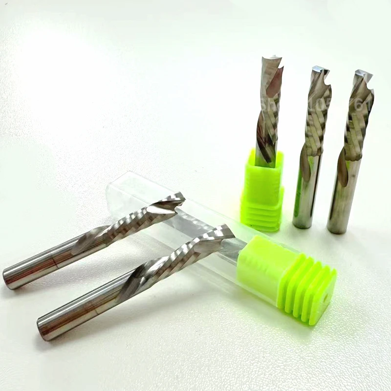 1F спиральная фреза вверх и вниз, деревообрабатывающая концевая фреза, инструменты для плотной доски, фрезы из цельного дерева, 10 шт., 3,175 мм, 4 мм, 5 мм, 6 мм