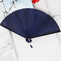 handheld foldable fan carved hollow full bamboo fan chinese style elegant folding fans for party wedding dancing decoration