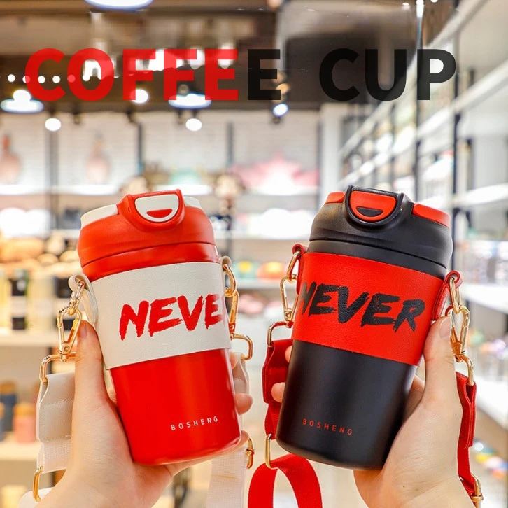 

Authentic Auchan double drinking coffee cup simple stainless steel water cup cold insulation cup portable high value