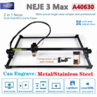 Лазерный гравировальный станок NEJE 3 Max A40630 с ЧПУ, резак, 3D принтер для DIY металла, дерева, ЧПУ, фрезеровка, Lightburn APP Bluetooth