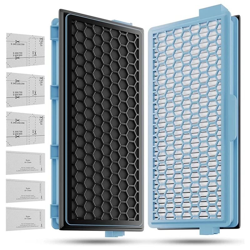 

2X HEPA Filters For Miele Vacuum Filters Compact C1-C2 Complete C2- C3 S8340 + 3 Air Clean Filters + 3 Motor Filters