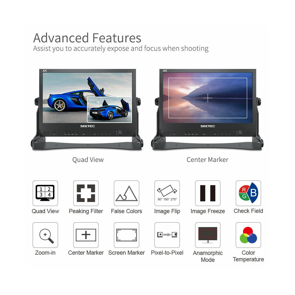 SEETEC ATEM156 15 6-дюймовый дисплей контроллера прямой трансляции с 4 входами HDMI и выход