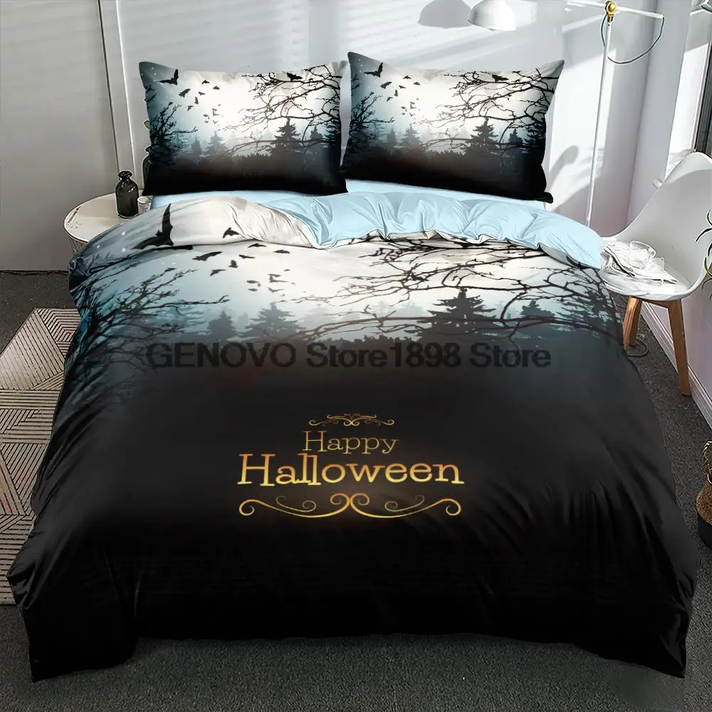 

Duvet Cover and Pillowcase All Hallows' Day Bed Linen Set Bedding Sets Quilt/Comforter Shell King Queen Full Twin Size Custom