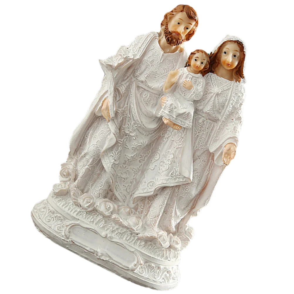 

Holy Family Scene Handicraft Adornment Desktop Statue Religious Gift Resin Decoration Exquisite Christmas Ornaments