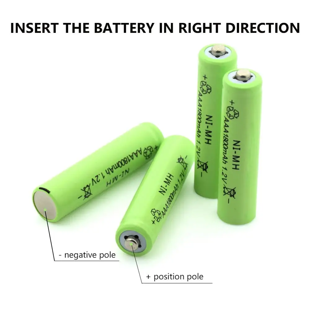 

4-20Pcs AAA Nimh Battery 1.2V NI-MH 1800mAh AAA 3a Rechargeable Cell Aaa Nimh Batteries New Great Power