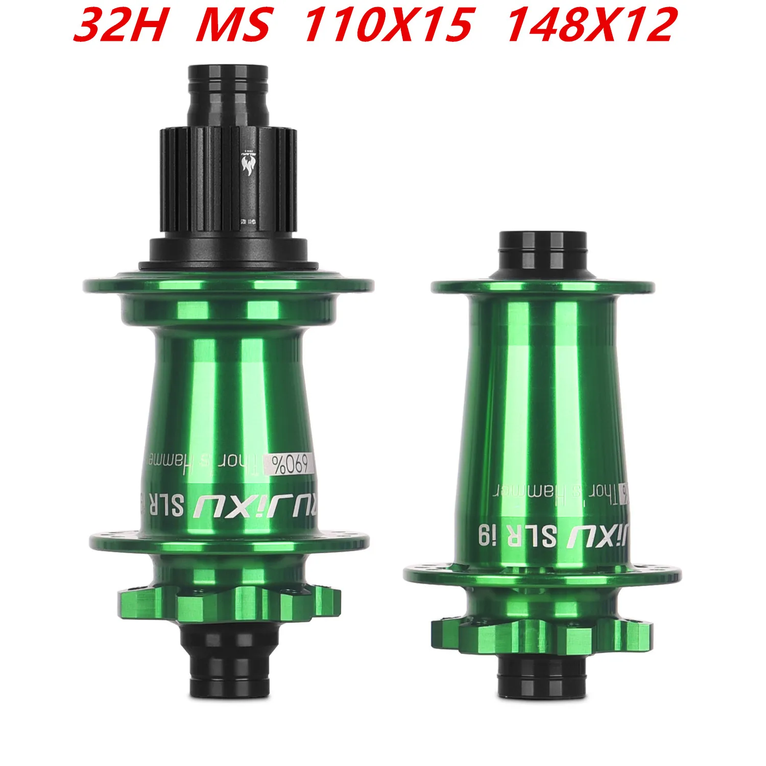Фото зеленый RUJIXU SLR I9 690 Click Hub 7 подшипников Ступица для горного велосипеда MTB Передняя и задняя 32 отверстия QR TA BOOST Ступица дискового тормоза Велосипедные ступицы MS/XD №2