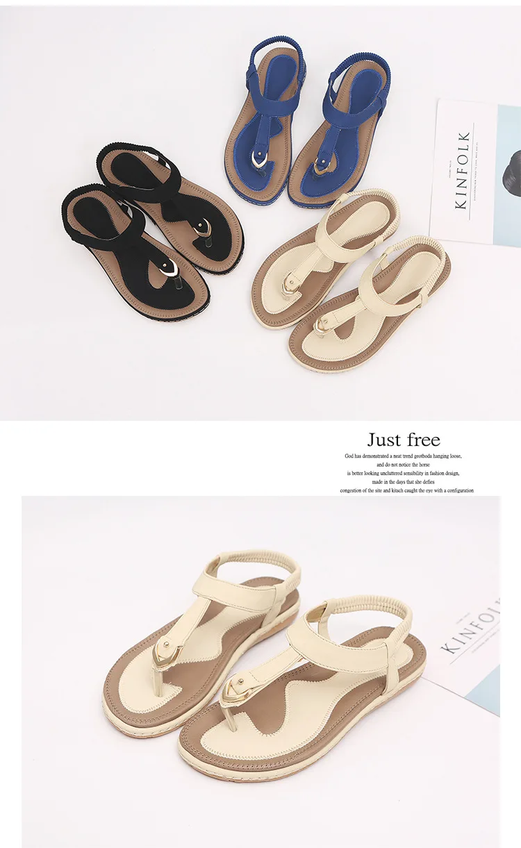

New Women Sandals Flat Heel Summer Flip Flops Single Ladies Shoes Woman Soft Sole Slippers