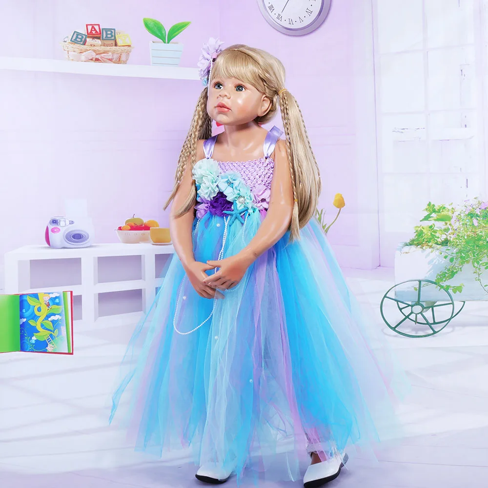 

Little Mermaid Floral Girls Tutu Dress Toddler Photoshoot Birthday Outfit Princess Party Dresses Ball Gown Halloween Costume