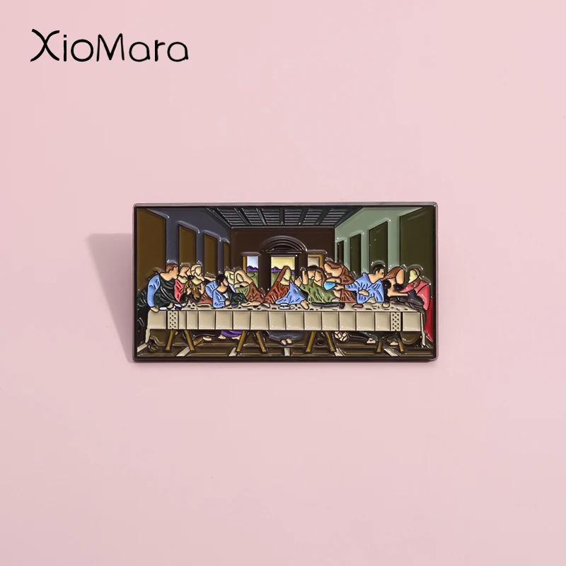 

Jesus Enamel Pins Custom Art Mural Traditional Color Painting And Oil Painting Brooches Lapel Badges Religion Jewelry Gifts