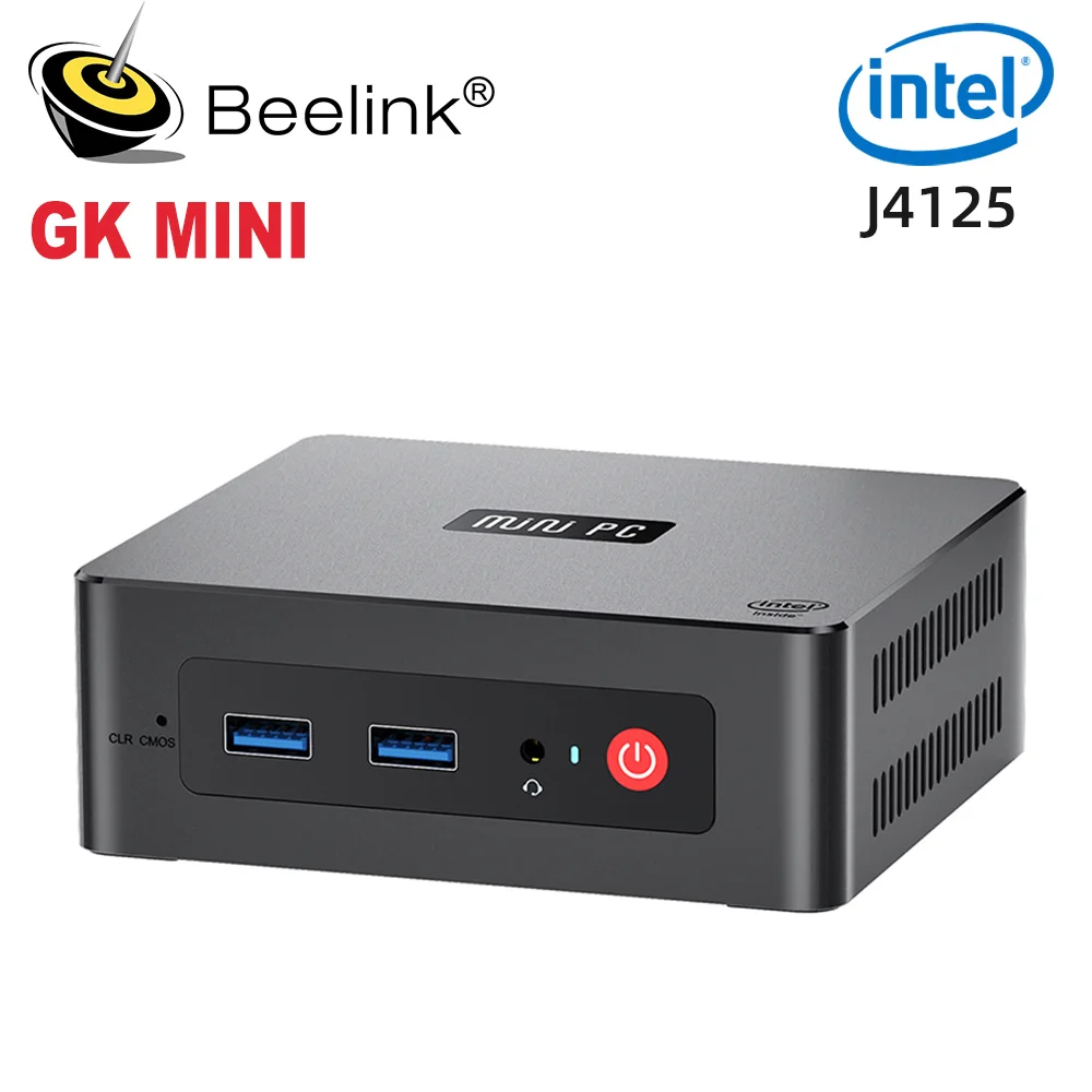 Beelink MINI PC Intel J4125 GK Mini Windows 11 DDR4 8GB 128GB SSD 5G WiFi BT4.0 Windows 10 Pro 4K Gamer Computer PK GK3V GK3 Pro