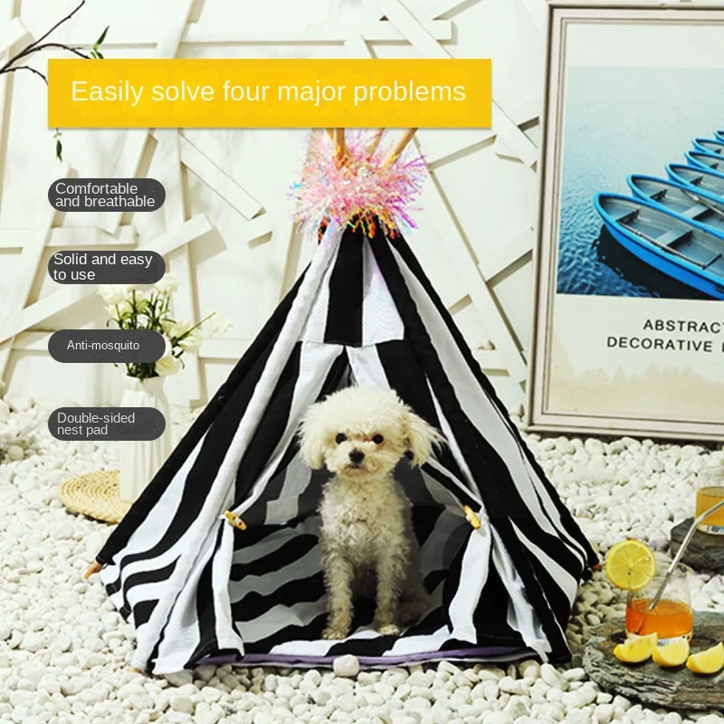 

Four seasons pet dog tent dog kennel easy to clean indoor pet room foldable and easy to store pet tent