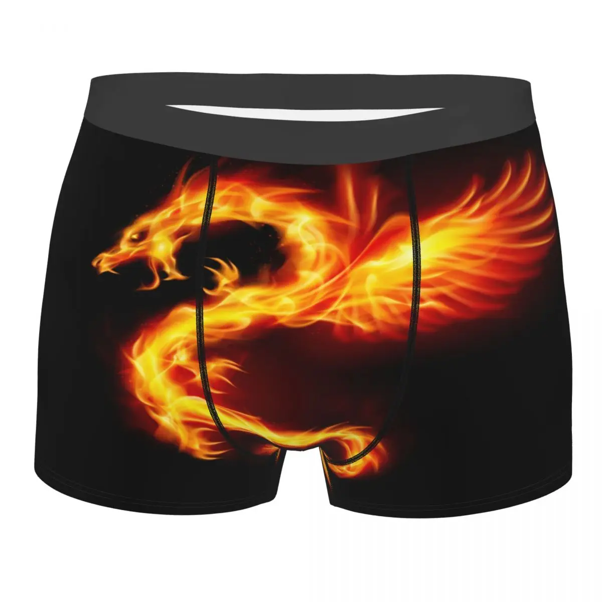 

Boxershorts Men Comforable Panties Set Fire Dragon With Wings Symbol Underwear Man Boxer