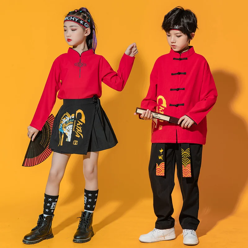 

Boys' and Girls' Improved Hanfu Suit, Children's Hip-hop Fashion Suit, Primary and Middle School Students' Opening Ceremony