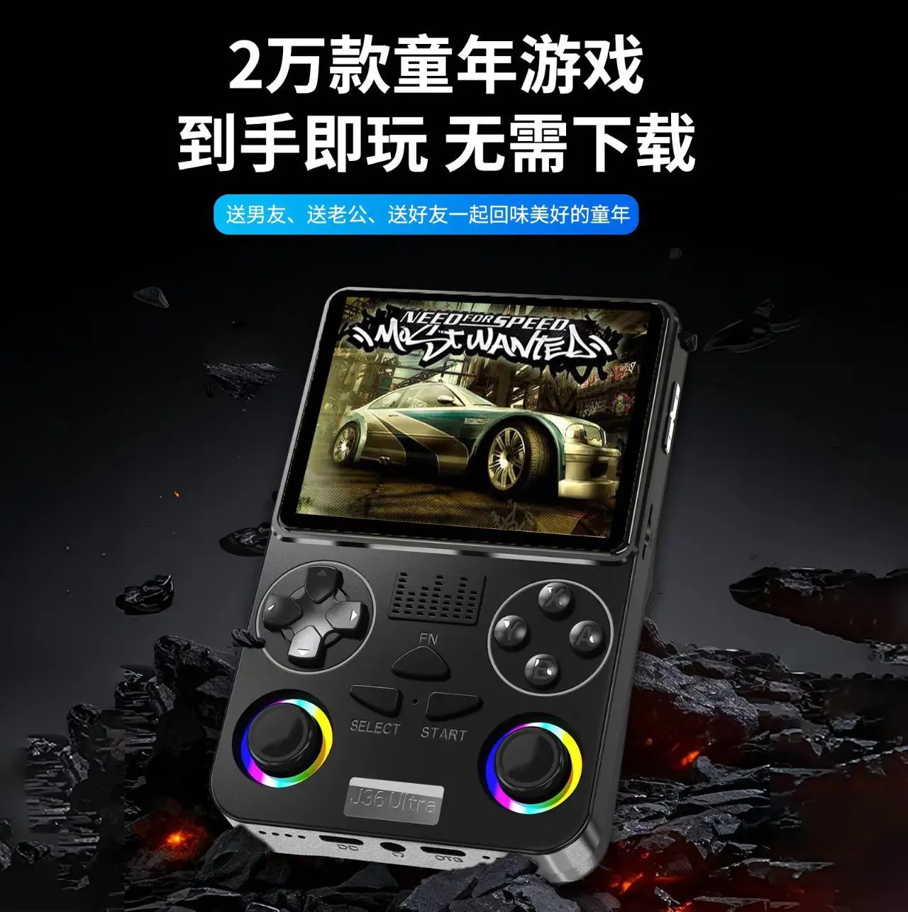 Фото Портативная игровая консоль J36 в стиле ретро, портативный аркадный плеер PSP, классическое мини-игровое устройство на Android для детей и взрослых №2