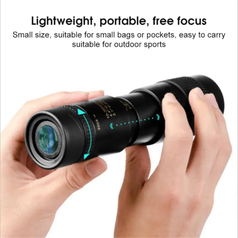 

Telescopic Zoom Monocular Telescope 10-300X40 High-power Telescope Professional HD Night Vision Telescope With Tripod Phone Clip