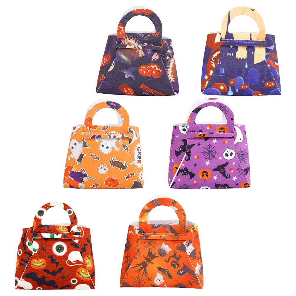 

6 Pcs Goodie Bags Halloween Adornments Candy Pouch Gift Non-woven Fabric Child Biscuit